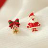 European & American S925 Silver Christmas Asymmetrical Earrings - Cute & Sweet Holiday Gift for Women