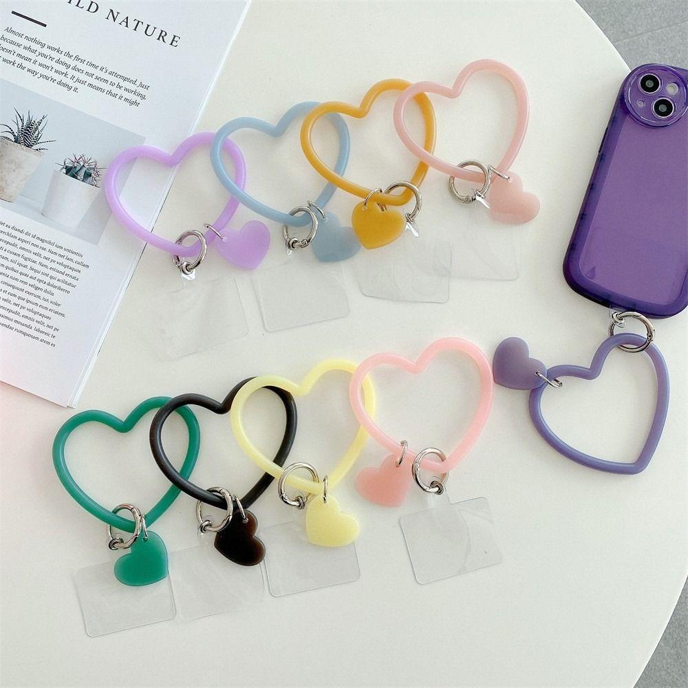 Anti Losing Mobile Phone Case Bracelet Bracelet Key Chain Phone Case Patch Love Heart Pendant