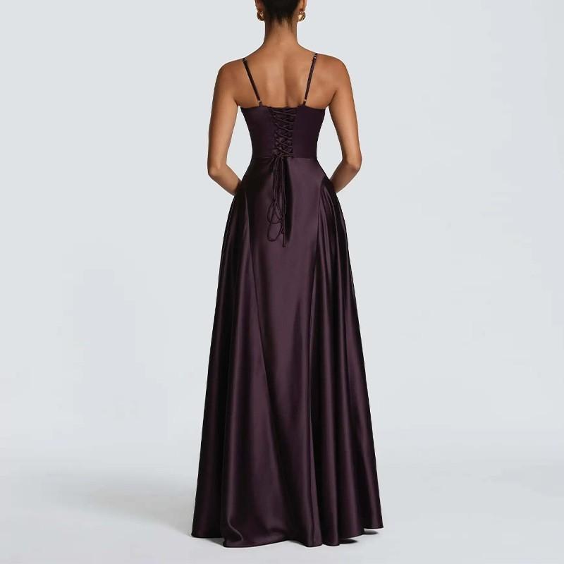 Elegant Slim Fit Solid Color French Style Sleeveless Maxi Dress High Waist 2026 Womens Casual Office Wear