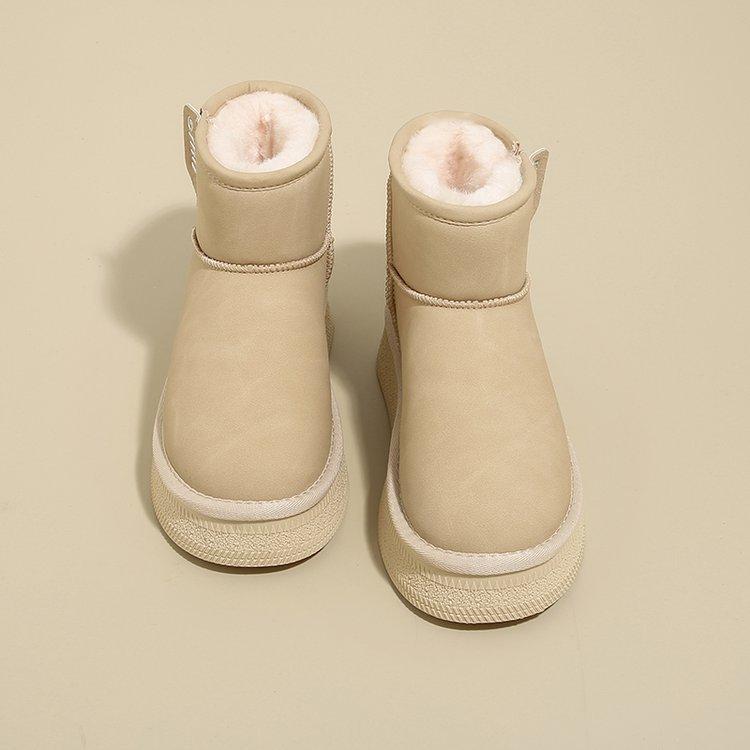 Версия из коровьей кожи~ Кожаные утепленные зимние ботинки женские 2025 зима новые на толстой подошве на молнии теплые повседневные нескользящие хлопковые ботинки