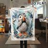 1Pc 2D FLAT Realistic Puffin Print Flannel Blanket,High quality Comfortable for All Seasons,Home Decor,Warmth and Comfort,Perfect for Christmas Gifts