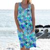 Fashion Women's Summer Round Neck Casual Fashion Printed Pullover Sleeveless Dress