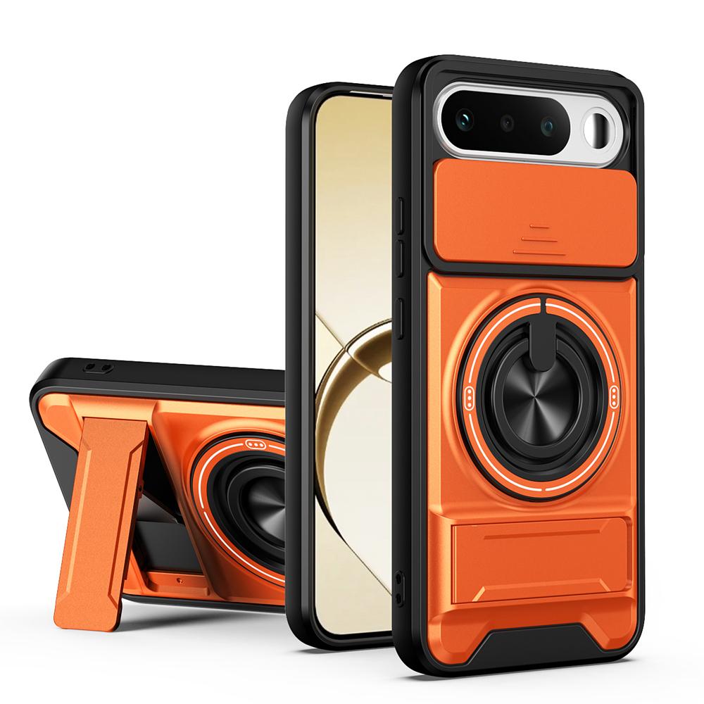 KEYSION Magnetic Phone Case for Raelme 16 5G Slide Camera Protection Upright Kickstand 360 Ring Shockproof Cover for Realme16 5G