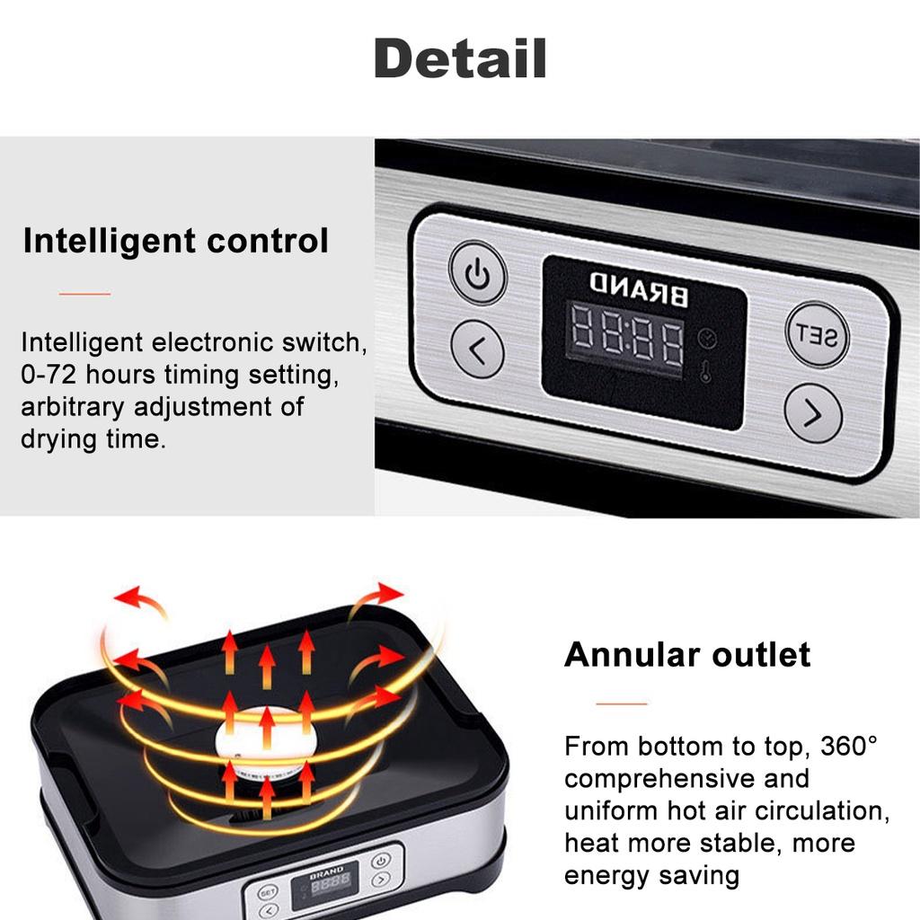 230 В 5-ярусный дегидратор для сушки продуктов с цифровым таймером и контролем температуры для фруктов, овощей, мяса, вяленой говядины 220 В