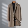 Съемная подкладка из двухстороннего кашемира, мужское шерстяное пальто с воротником под костюм, зимняя ветровка средней длины для папы