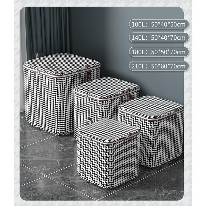 Утолщенная сумка для хранения одежды с застежкой-молнией, большая вместительная пылезащитная сумка для одежды, подушка-органайзер, коробка 100-180 л