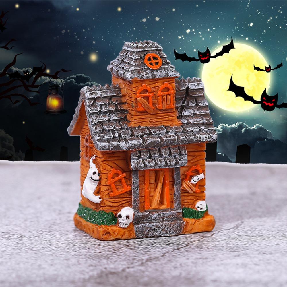 10pcs Resin Miniature Ornaments Halloween Desktop Figurines Cute Village Accessories Home Bar Decor