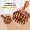 Circular Tooth Abdomen Massager Sandalwood Head Massage Comb  for Relieve Stress and Relax