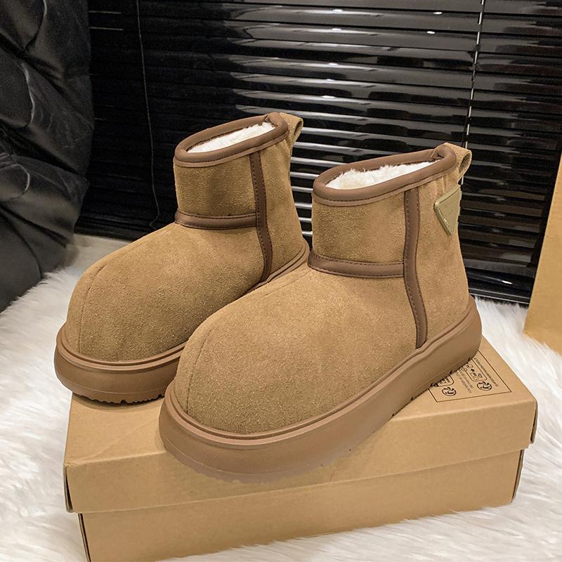 Роскошные зимние женские короткие плюшевые теплые зимние ботинки повседневная обувь новые замшевые меховые ботинки челси ботильоны на плоской подошве женская обувь на платформе