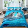 3D дельфин в синем море Queen King Size комплекты постельного белья Animal Single Quilt Duvet Cover Set Детская кровать для взрослых Полиэстеровое постельное белье