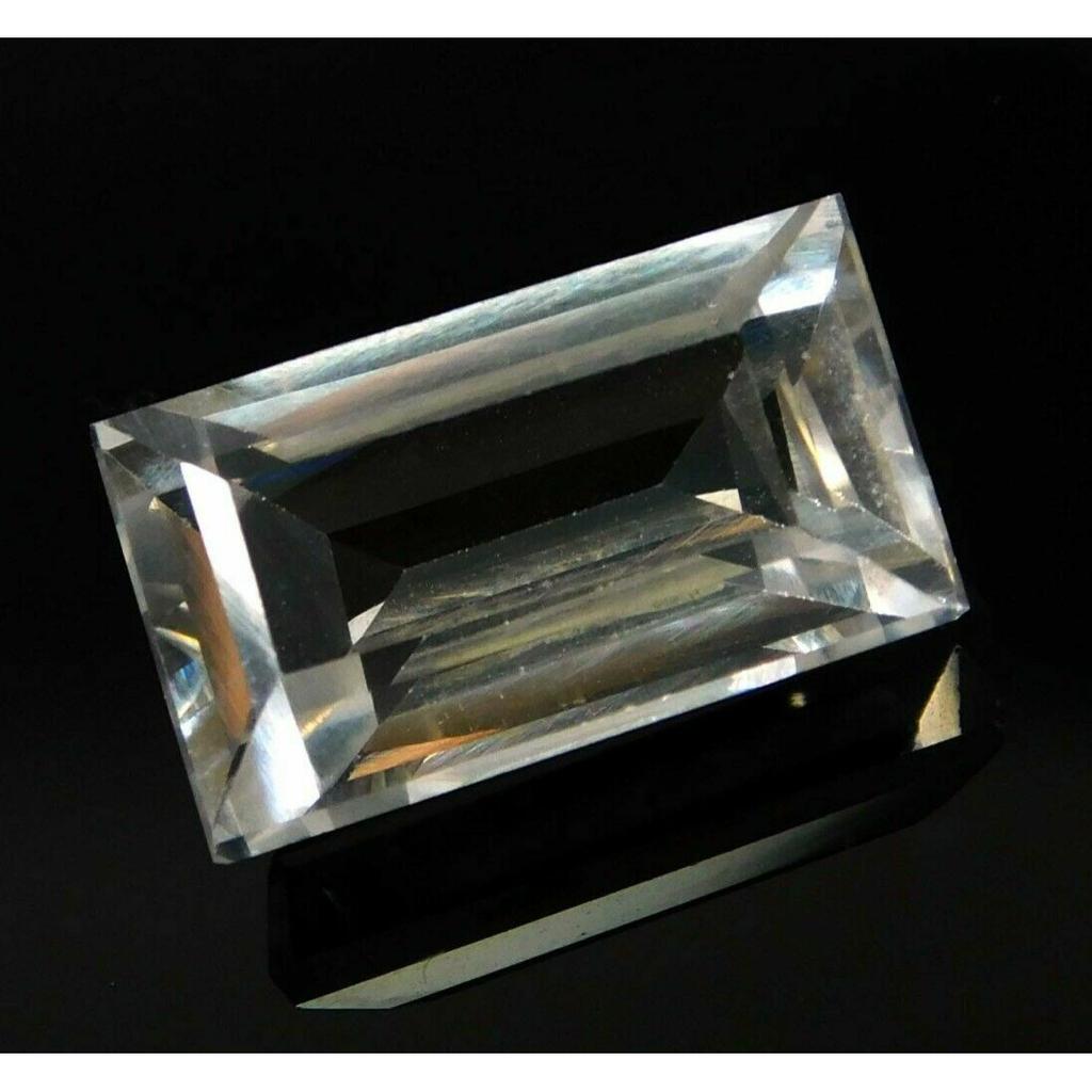 8.23 Ct Natural Sapphire White Emerald Cut Pendant Loose Gemstone