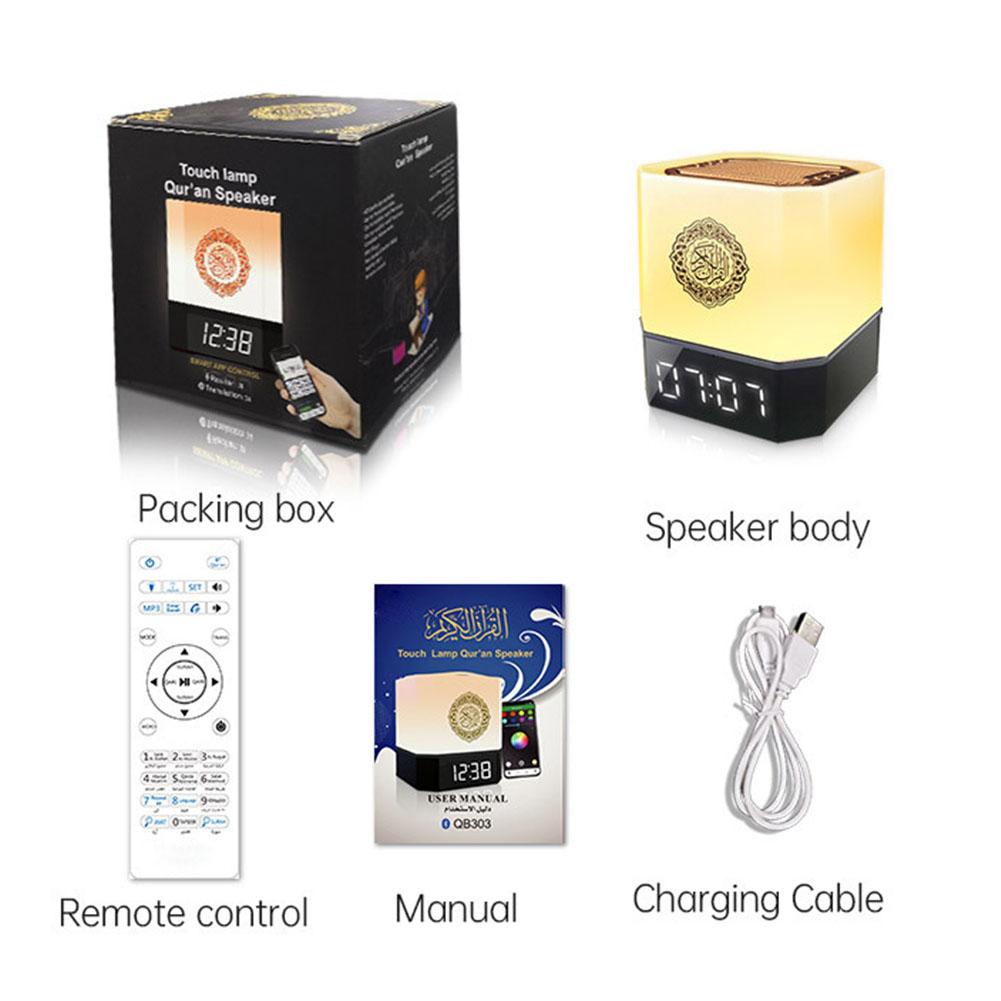 Маленький орнамент Bluetooth-динамик, беспроводной пульт дистанционного управления, светодиодный ночник, смарт-приложение, управление, цифровые часы AZAN с чтением Корана