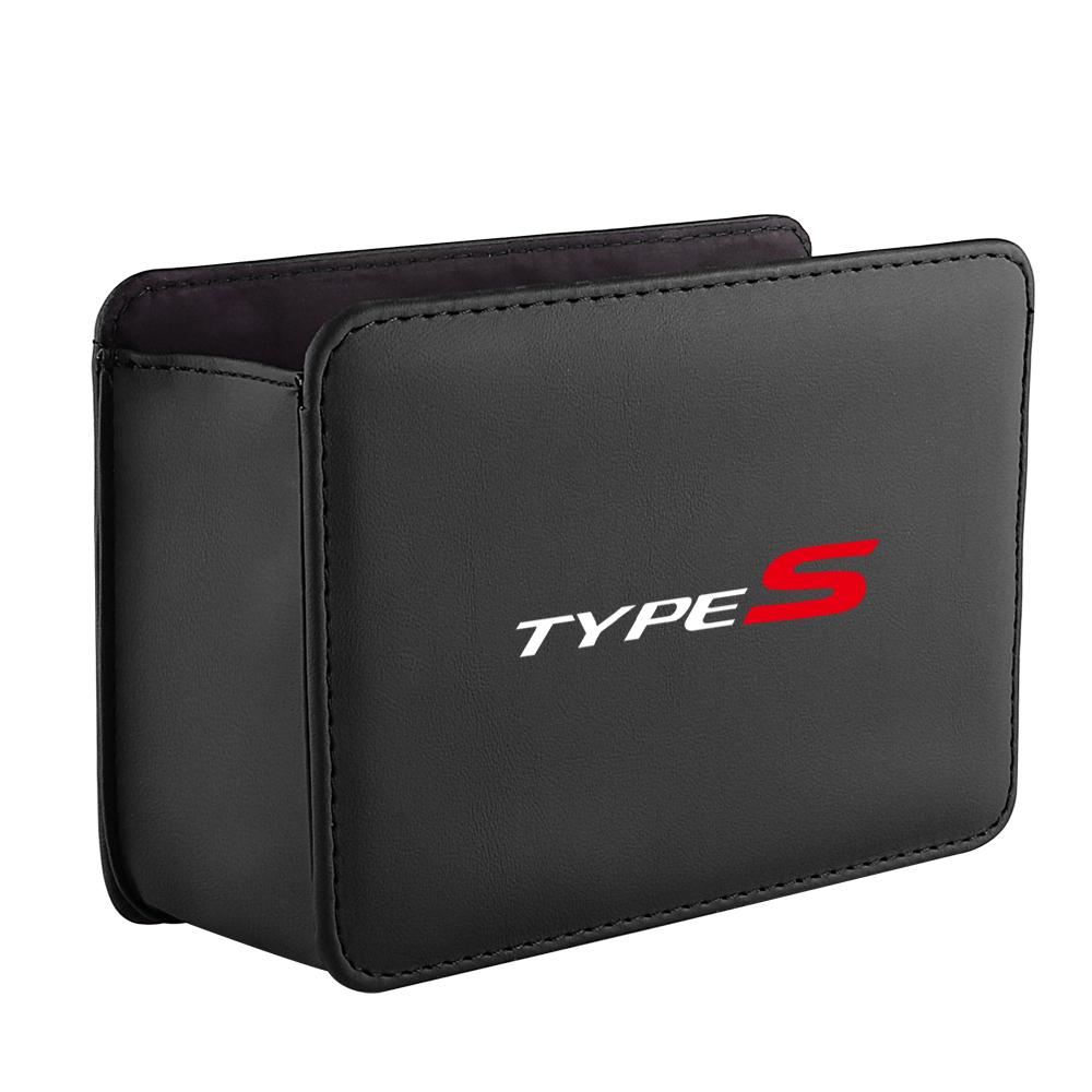 Leather Car Badge Door Storage Box Under Seat Back Trash Bag Interior For Honda Civic Accord Fit City Jazz CR-Z Element Insight