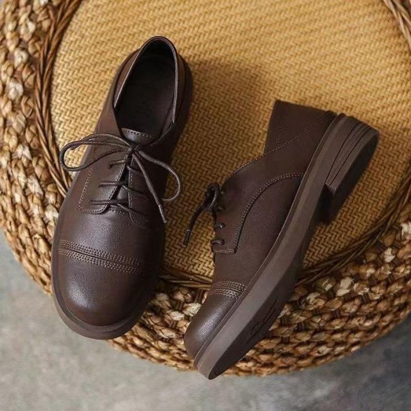 Узкие британские туфли на низком каблуке, женские туфли-лоферы на платформе с круглым носком, черные, рабочие, нефритовые