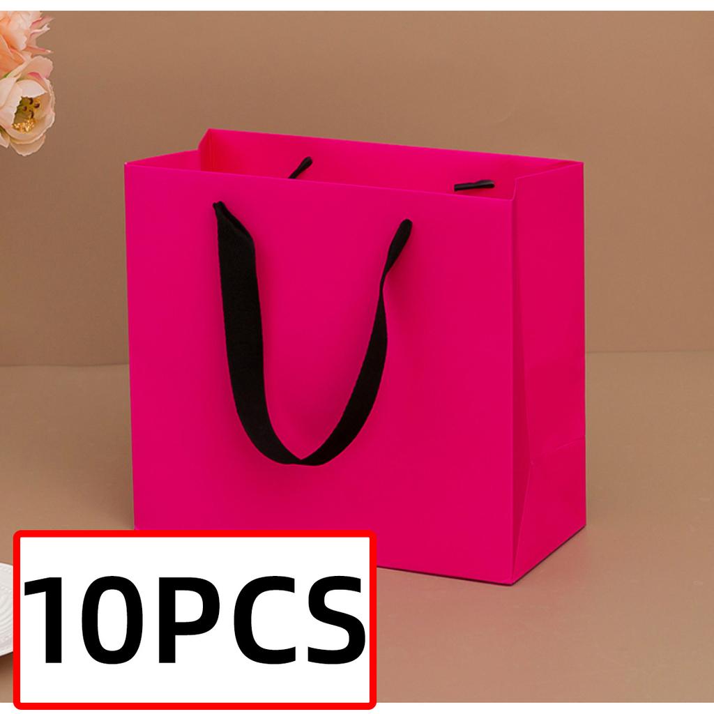 5/10PCS Rose Red White Card Paper Bag Shopping Packaging Clothing Bag Paper Bag Gift Bag Clothing Gift Packaging Large Size