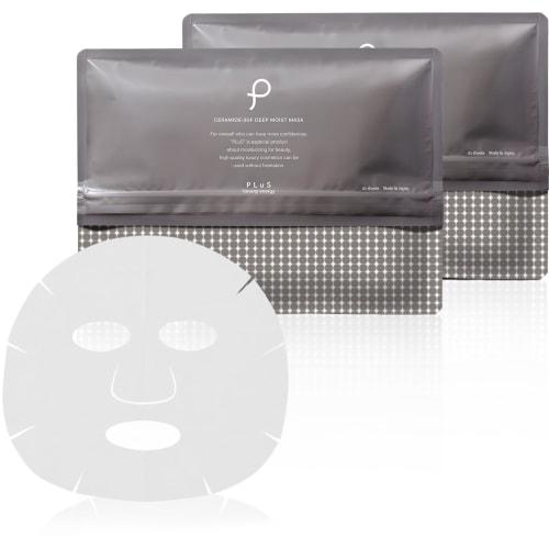PLuS Sheet Mask Ceramide 3GF Deep Moist Mask Pack Face Mask EGF FGF IGF Retinol (Made In Japan) (21 Pieces * 2 Sets)