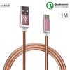 Micro USB Charger Cable - Brand - Model - 1m - Metal - Pink