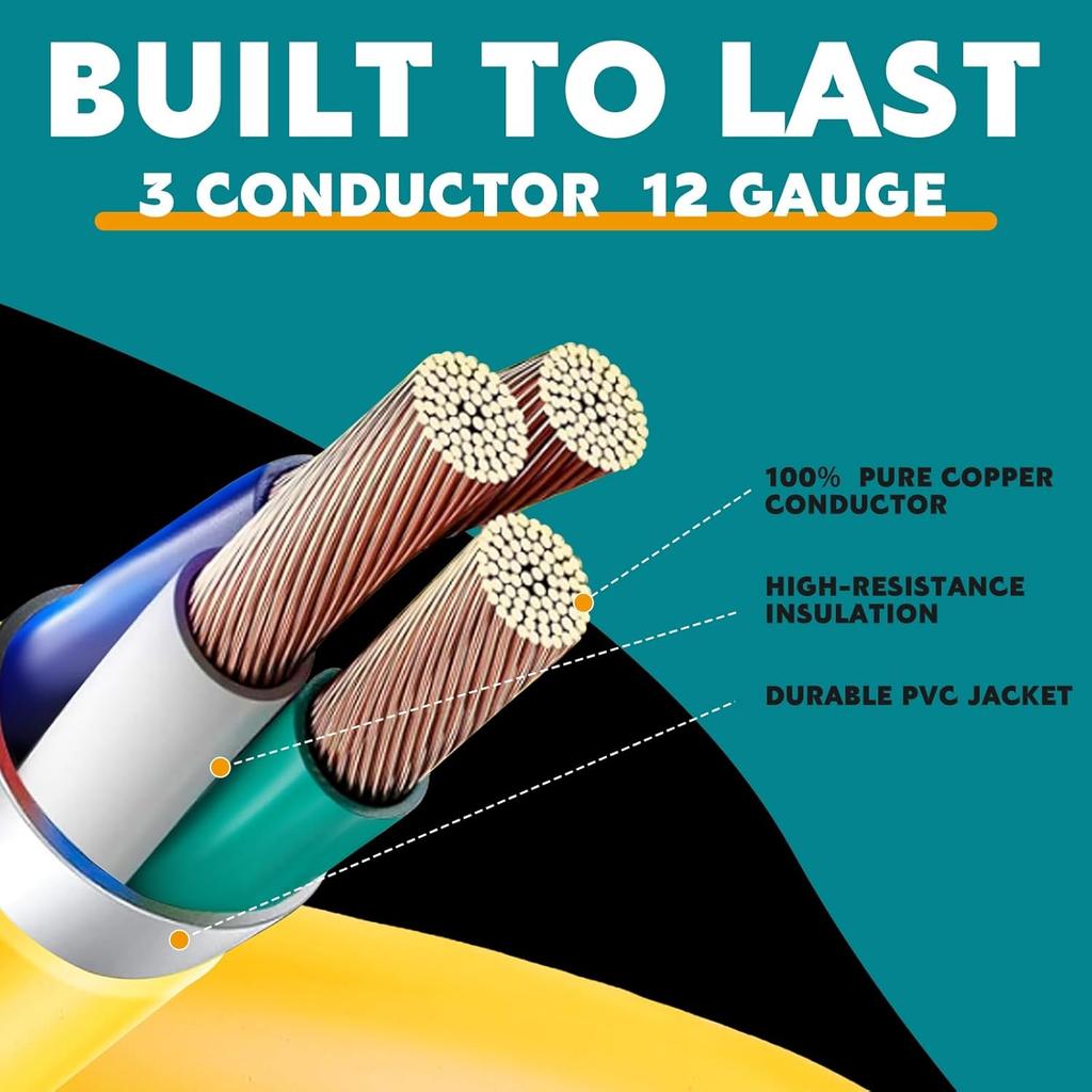Удлинитель для генератора NEMA L6-30, вилка L6-30P (папа) на розетку L6-30R (мама), 3-контактный, 30 Ампер, блокирующийся шнур питания для генератора, 3x12 AWG,