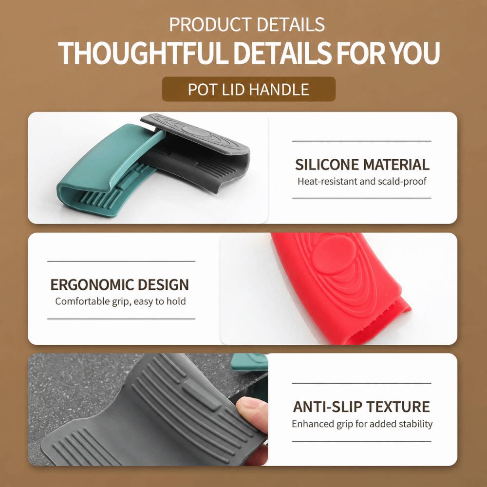 1Pair Heat‑insulated Pot Handle Grip Anti‑slip Texture Heat‑Proof Clamp  Iron Cookware