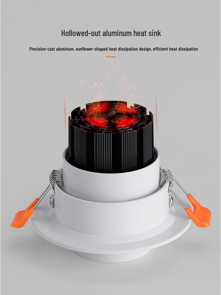 Светодиодный зумируемый встраиваемый потолочный светильник-спот на гибкой ножке для гостиной