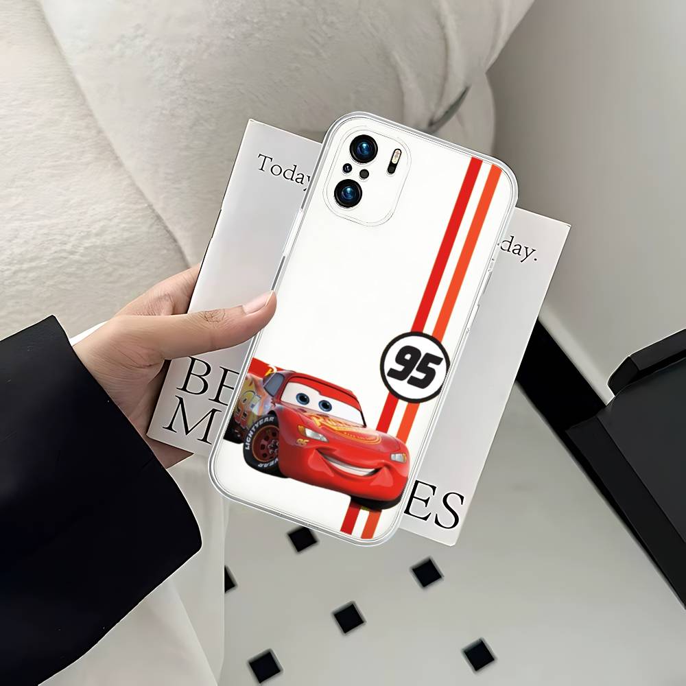 Cars L-Lightning M-McQueen Phone Case Clear Frame Soft TPU Case Cover For Xiaomi Mi 14 13 14 Pro 15 Bumper Shockproof