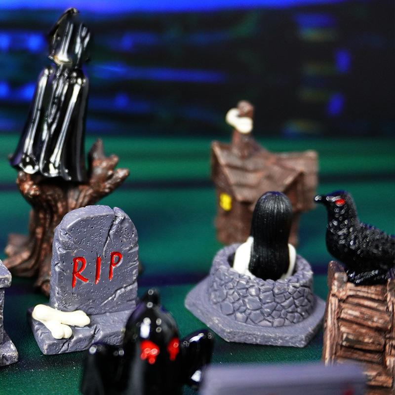 Мини-скелет на Хэллоуин, тыквенные кости, украшения, микропейзаж, креативные миниатюрные фигурки, сделай сам, украшение для домашнего стола, подарки