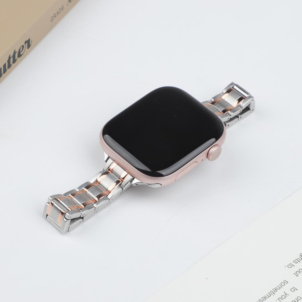 Slim Stainless Steel for Apple Watch band 40mm 44mm 46mm 49mm 38mm 41 42 45mm Metal Bracelet iWatch series 10 9 se Ultra2 strap