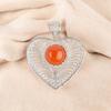 Carnelian Gemstone 925 Sterling Silver Jewelry Handmade Pendant 1.4" For Women CP-15-32