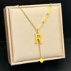 All-match Letter Necklace Cube Pendant Jewelry Accessories Luxurious Fashion Chain  Mother's Day