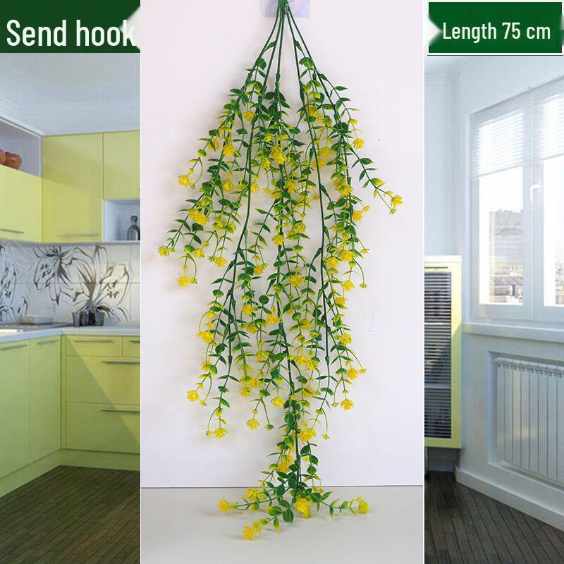 Artificial Rose Vine Wall Hanging Basket for Indoor Decoration
