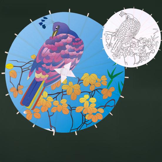 Сделай сам Раскраска Бумажный Зонт с Бамбуковой Ручкой Ручной Работы Китайский Зонт из Промасленной Бумаги Зонт из Белой Бумаги Японский Зонтик Украшение