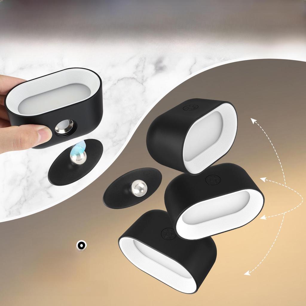 USB Rechargeable 360° Rotating Touch Wall Lamp with Remote & Color Changing for Bedroom