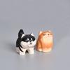 Mini Wooden Animal Figurine Hand Carving Wood Cat Dog Statues Painting Art Figurine Home Desktop Decoration Ornaments Gifts