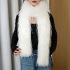 Women Scarf Solid Color Imitation Turkey Feathers Long Scarf Autumn Winter Warm Scarf Daily Party Street Wear