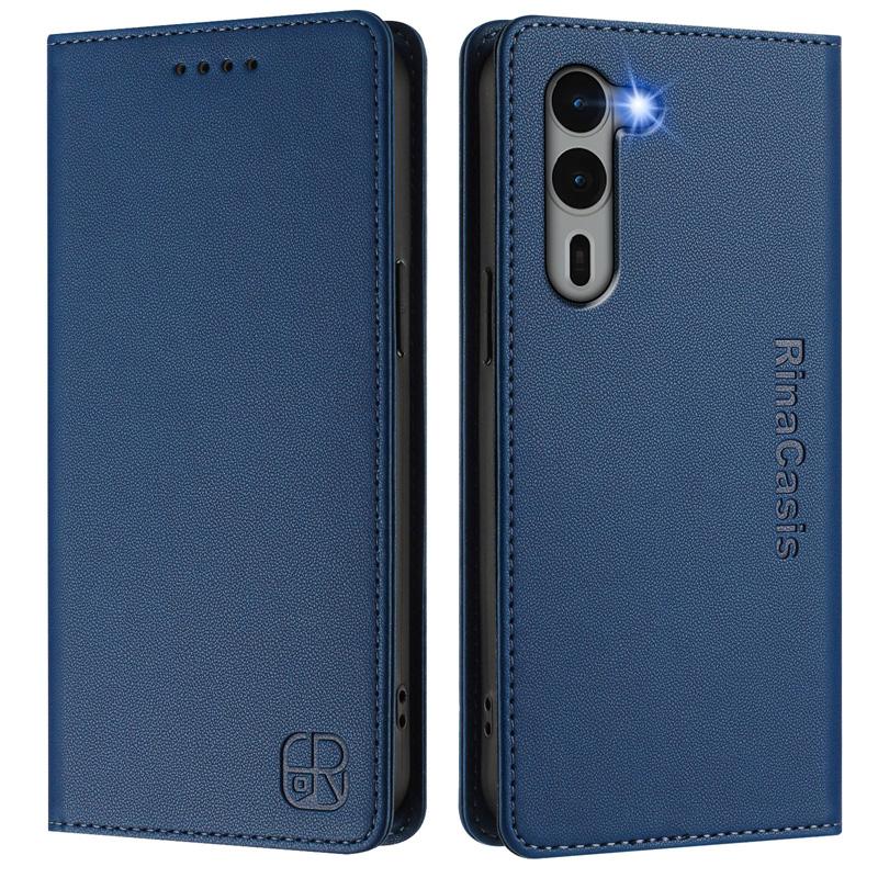 Роскошный кожаный чехол для Fujitsu Arrows We2 Plus/F-51E/Arrows We2/F-52E RFID-блокировка слотов для карт Магнитная подставка для притяжения Ударопрочный откидной чехол