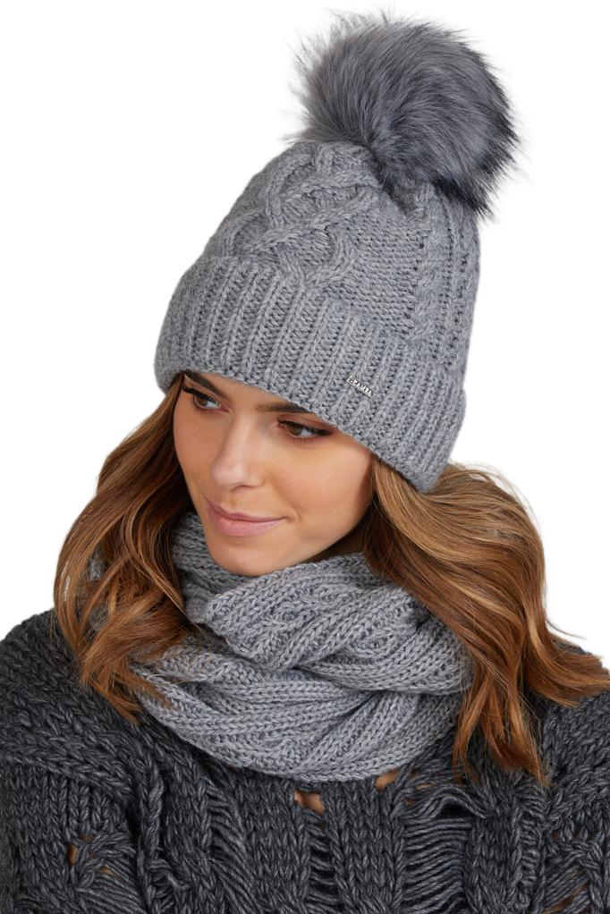 Torino Women' Winter Hat with Pompom, Gray