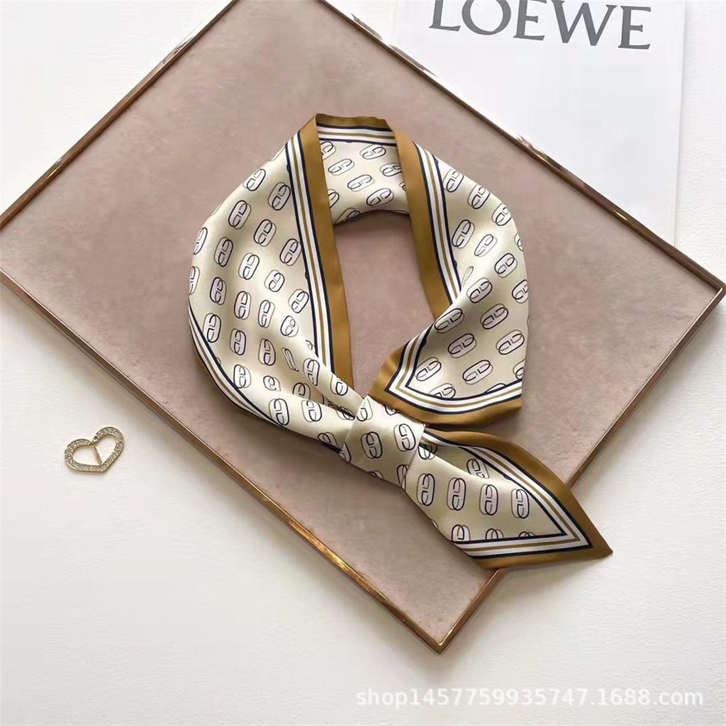 Silk Scarf Small Long Square Scarf Women'S High-End Neck Protection Scarf Professional Matching Shirt Scarf