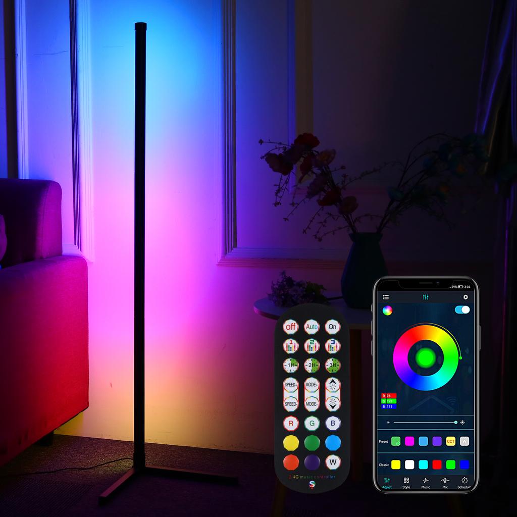 Neoglint Smart LED Corner Lamp RGB Atmosphere Напольный светильник Съемный угловой светильник Управление через приложение Пульт дистанционного управления