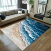 Realistic Sea Beach Starfish Shell Print Area Rug Non-Slip Soft Washable Floor Mat for Bedroom Living Room Coastal Home Carpet