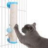 Playful Cat Scratching Pole for Cages, Hemp Toys, Balls, No Tools Required, Easy Installation, 41cm Long, Space-Saving