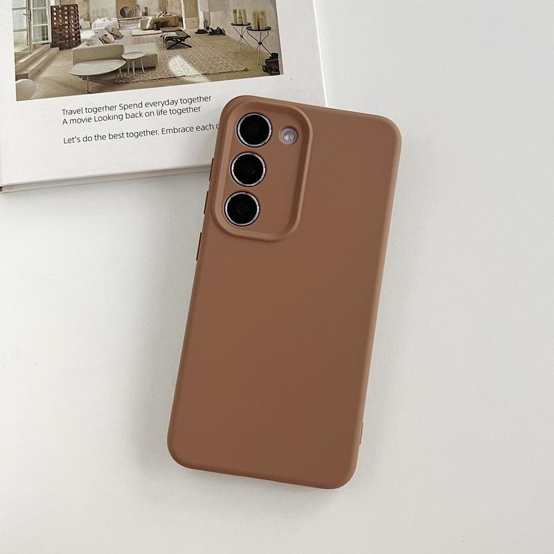Candy Color Soft Liquid Silicone Case for Samsung S24 Ultra S23 S22 Plus Shockproof Square Slim Lens Protection Phone Cover Coque