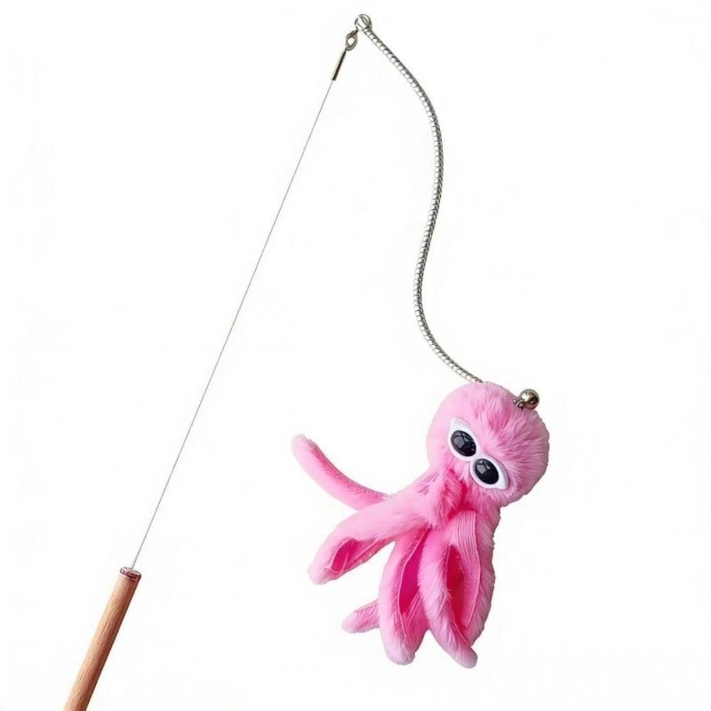 Funny Catcher Cat Teasing Wands Plushie Animals Interactive Stick New Pet Cat Teaser Indoor Play