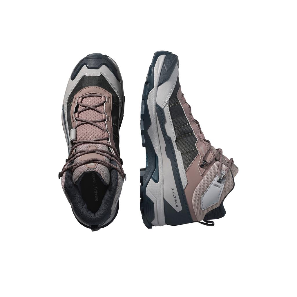 SALOMON X Ultra 5 Fabric Retro Avant-Garde Comfortable High-End Shock Absorption Waterproof Support Rebound Mid-Top Hiking Shoes 478548