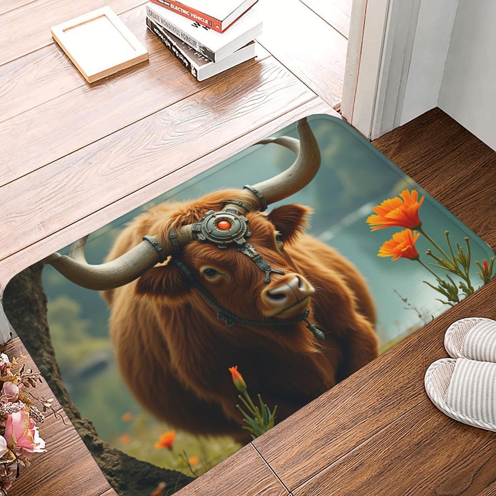 1PC Vintage Motorcycle Rider Kitchen Rug Non-Slip Door Mat Pop design Bathroom Rug Bath Mat Carpet for Home Sink Laundry Decor