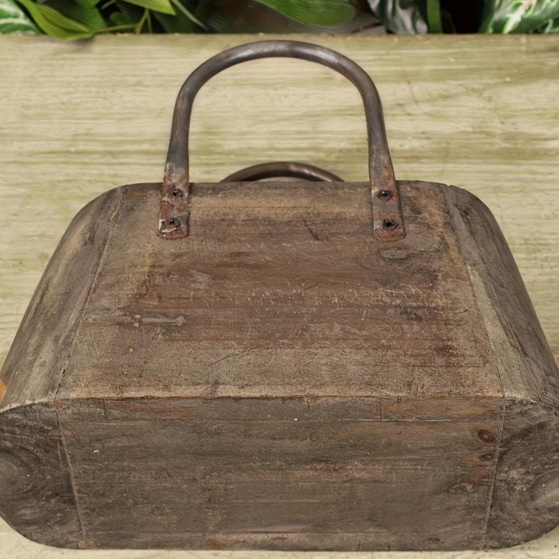 1 шт. Цветочный горшок ручной работы для растений Минималистичный Ретро Домашний горшок Деревенская деревянная Креативная корзина Простой 26x23x11см