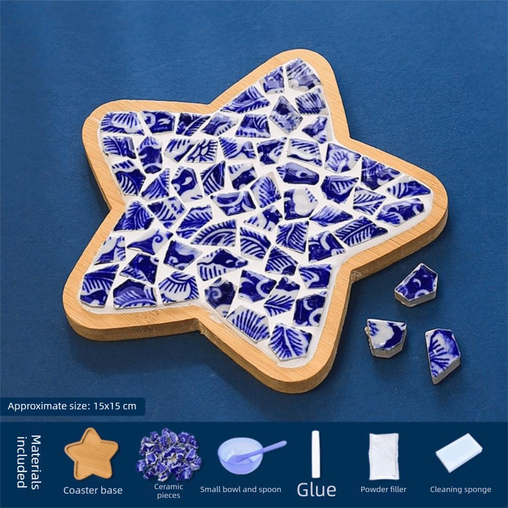 Chinese Style Blue White Porcelain Coaster Material Kit Heat-resistant Cup Mat Dinning Table