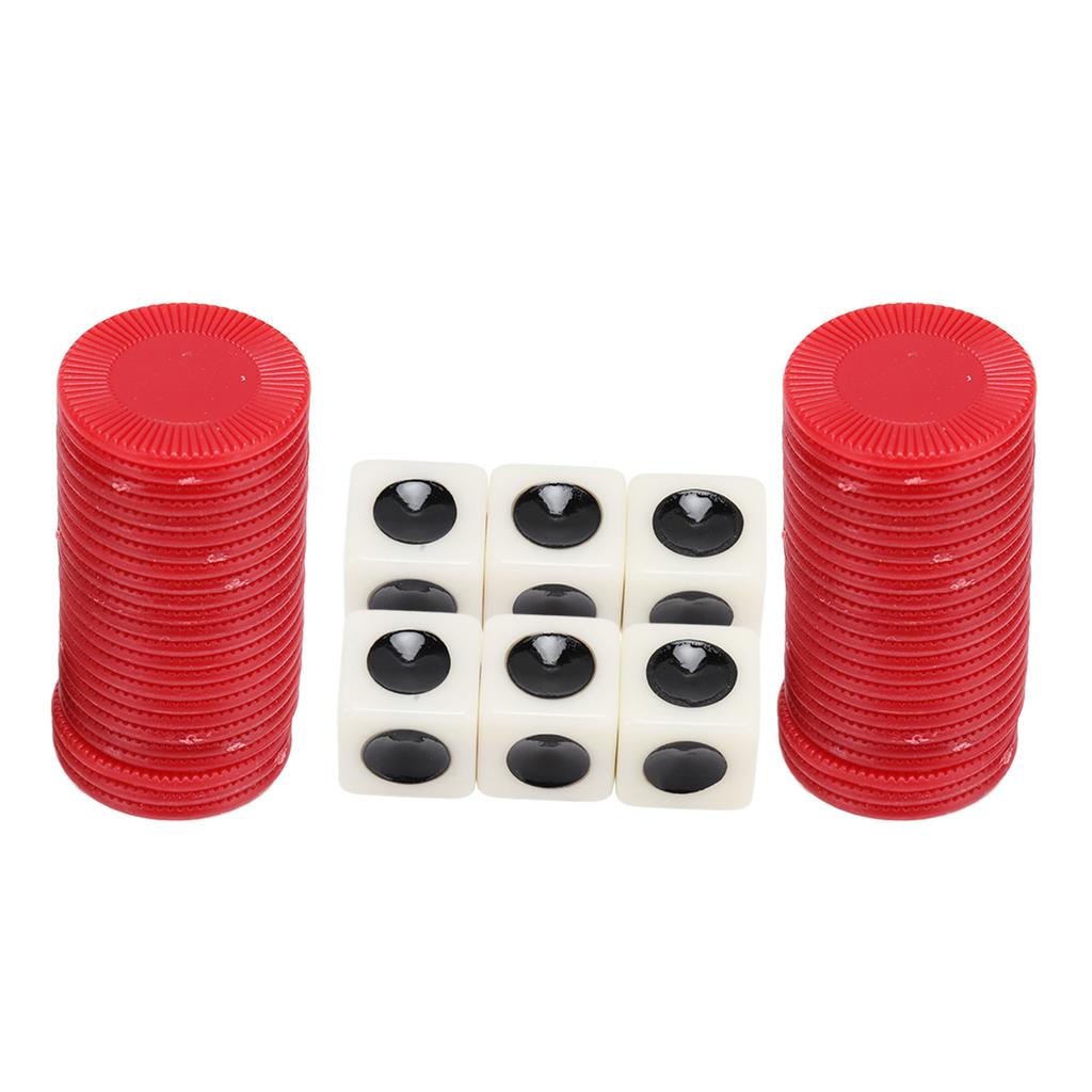 2 набора Левый Правый Центр Игра в кости 16 мм с 3 кубиками 24 фишки для семейных вечеров, встреч с друзьями, игр, вечеринок, красный