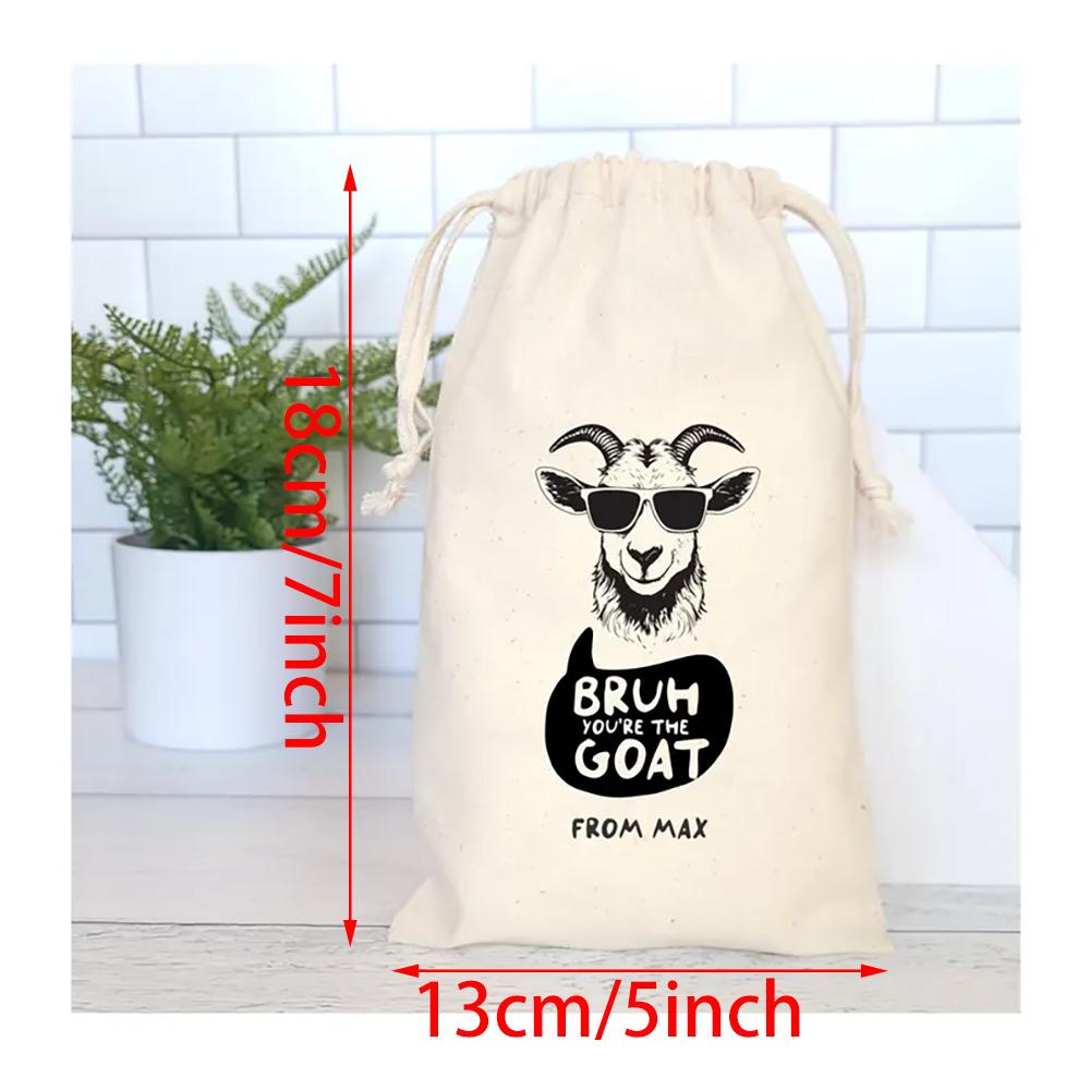 Custom 4Pcs BRUH Favor Bag Bruh You're The GOAT Kids Party Favor Drawstring Bag Bruh Theme Birthday Party Decoration Baby Shower