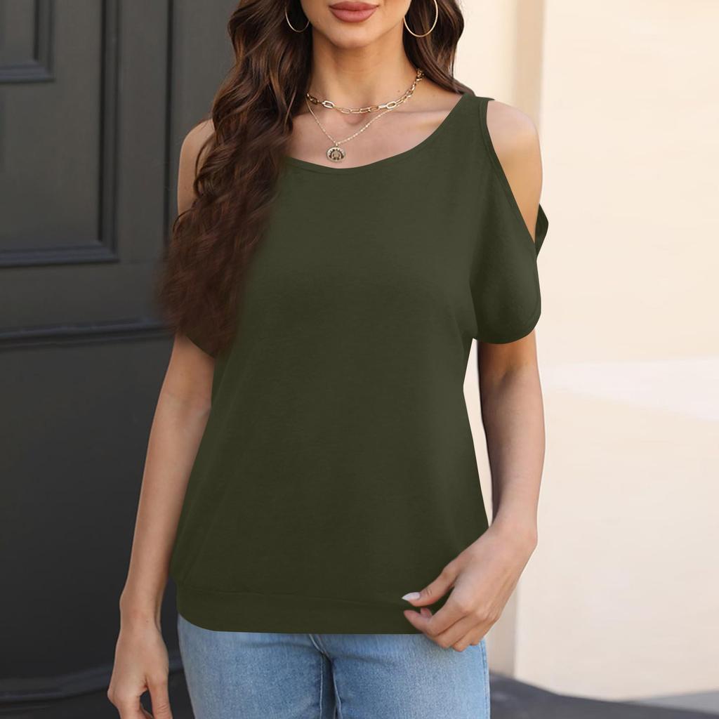 Женская мода, однотонный свободный повседневный топ без бретелек с круглым вырезом
