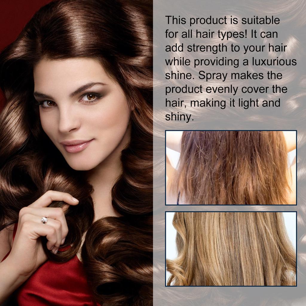 EELHOE Спрей для блеска волос, 120 мл, несмываемый спрей-кондиционер для ухода за волосами, масляный туман, блестящий и гладкий спрей для восстановления сухих волос